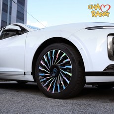 [차그램] 디올뉴 그랜저 GN7 호환 캘리그래피 19인치 휠스티커, 유광블랙, 1개