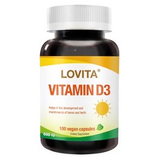 Lovita 愛維他 維他命D3素食膠囊800IU, 100顆, 380mg, 1罐