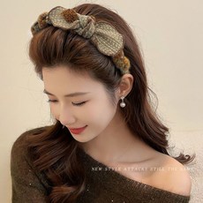 蝴蝶結髮箍女 2025新款秋冬 髮帶洗臉專用 頭箍壓髮卡頭飾, 布蕾格綠, 1個