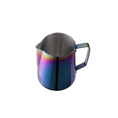 Joytata 우유 거품 피처 946.4ml(32온스) 스테인리스 스틸 컵 이중 측정 저울 라떼 아트 거품기 SUS304 스팀 900ML 무지개에 적합 멀티컬러, 32 fl oz