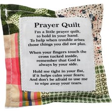 Prayer Quilt with Cross Inside Mini Pocket Squares Poem Patches Scripture Handmade in Malaysia Re