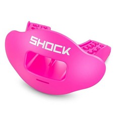 Shock Doctor 립 가드 성인 및 청소년 마우스 가드 풋볼 스트랩 포함 통기성 와이드 오프닝 마우스피스 성인용 OSFA 최대 공기 흐름, Shock Pink