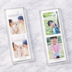 몽이아 2x6 투명 아크릴 자석 냉장고 스탠드 사진 액자 인생네컷 포토이즘 납골당, 자석투명아크릴액자세트(받침대미포함), 2개