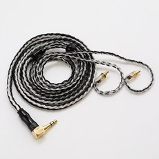 16股編織耳機升級線 單晶銅鍍銀耳機線 ie100pro, 銀黑混編, 無M169