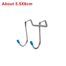 2/1Pc S 자형 캐비닛 도어 후크 스테인레스 스틸 펀치없는 행거 홀더 뒤에 홈 주방 욕실, 01 As showns, 04 Silver-C(1Pcs)
