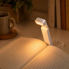 문슬 북라이트 집게 독서등 충전식 USB 5단계 밝기 조절 침대 독서 클립 조명 미니 스탠드, 퓨어화이트