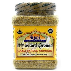 Rani 머스타드 씨앗 그라운드 파우더 스파이스 (라이 사슨) 454g PET 병 454g ~ 천연 | 글루텐 친화적 | GMO 프리 | 비건 | 인도산, Rani 머스타드 씨앗 그라운드, 파우더 스파이스 (라, 1