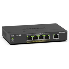 Netgear 넷기어 GS305E 5포트 LAN 기가비트 이더넷 스위치 스마트 매니지드 플러스 네트워크 무팬 플러그 앤 플레이 QoS 및 VLAN 관리 금속 인클로저, Unmanaged POE+ 83W, 5-Port