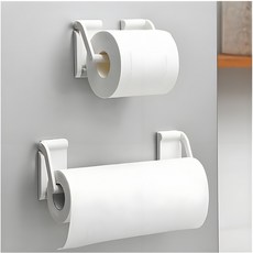 키친타올걸이 키친타월홀더 키친타올홀더 자석키친타올걸이 거리 조절 가능 키친타월걸이 화이트, 흰색, 1개