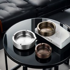 現貨 多色可選 加厚 戶外 菸灰缸 煙灰缸 不銹鋼 防摔, 1個, 紅銅色11cm