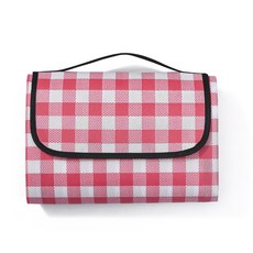 加厚防潮防水野餐墊 黃格紋 100*150CM, 紅格