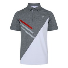 루이까스텔 남성 라인프린 더블스티치 티셔츠_3GTTS442C