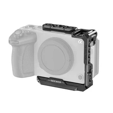 NEEWER FX3/FX30 카메라 케이지 (케이블 클램프 NATO 레일 3/8 ARRI 포지셔닝 홀 XLR 핸들 포함 소니 호환, 01 CA011