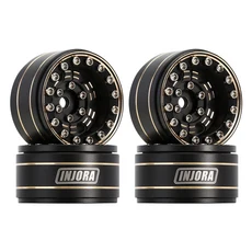 INJORA 47g 황동 1.0" 비드록 휠 림 네거티브 오프셋 3.15mm 1/24 RC 크롤러 자동차 축 SCX24 TRX4M(W1005), 02 Black