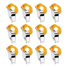 원폴뎀 스텐 호루라기 휘슬 호각, 12개, 실버