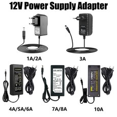 12V 전원 공급 장치 AC 220V에서 12V로 변환 어댑터 1A 2A 3A 4A 5A 6A 7A 8A 10A 변압기 220V에서 12V로 전원 공급 LED, 12V 7A, 04 EU Plug