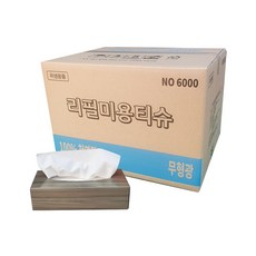 천연펄프 리필미용티슈, 리필미용티슈6000매, 60개, 100개입