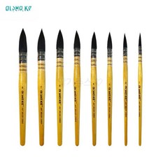 수채화 붓 세트 라운드형 부드러운 모질 디테일 표현 미술용 브러쉬, 1개, 7번 옐로우