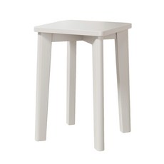온더루프 사각 원목 스툴 의자, 1개, 화이트