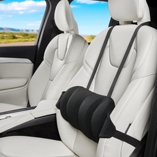 조절 가능 자동차 허리쿠션 사무실 의자 바른자세 초고밀도 메모리폼 사무실 차량용 등받이쿠션 차량용 등받이 시트, 1개, 메모리 (검은색)