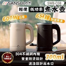 SANSUI 電熱水壺，快速煮沸，簡約設計，食品級材質，大容量, SWB-C08