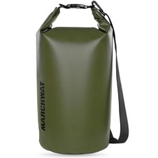 MARCHWAY 플로팅 방수 드라이 백 백팩 5L/10L/20L/30L/40L 롤 탑 자루는 카약 래프팅 보트 타기 수영 캠핑 하이킹 해변 낚시를 위한 장비를 건, 아미 그린