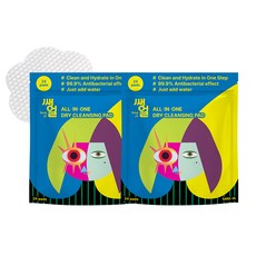 파워풀엑스 쌩얼 올인원 드라이 클렌징 패드, 2개, 24매입