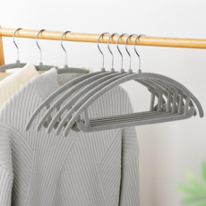 데일앤드 미끄럼 어깨뿔 방지 논슬립 고리 회전형 벨벳 라운드 옷걸이, 그레이, 10개