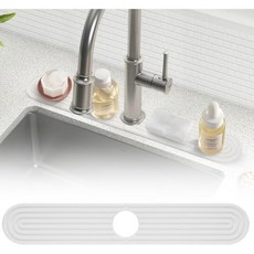 23.6 스톤 키친 싱크대 스플래시 가드 주방 욕실 조리대용 즉석 건식 규조토 수도꼭지 매트 고흡수성 트레이 뒤 흰색, White