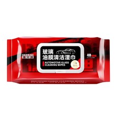 DEBEIDI 德貝迪 玻璃油膜清潔濕巾, 1個, 除油墨擦巾 (大片裝X40抽) X1包, 1個裝