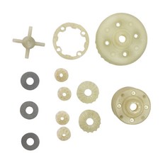 臺灣熱銷 海博星1:14遙控車2105A/T10轉嚮杯避震器車輪胎等金屬電機等配件, M21013-差速齒輪套件, 1個