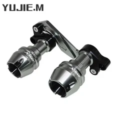 YAMAHA XMAX300 XMAX 300 액세서리 프론트 포크 휠 가을 머플러 파이프 프레임 보호 프레임 슬라이더 안티 크래시 프로텍터, [09] Titanium, 1개