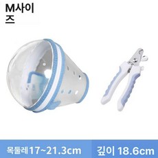고양이 우주선 헬멧 헤드커버 애견 캡슐 투명 넥카라, 1개, M + 손톱깎이