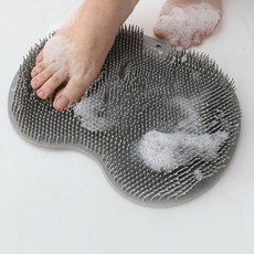 발마사지 각질제거 풋브러쉬 발세척매트 실리콘 발매트, B 그레이