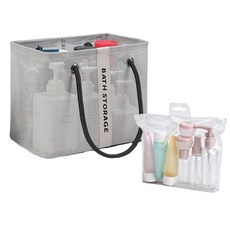 먼드리 물빠지는 메쉬 목욕가방 + 공병 11종 세트, 아이보리