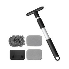 ECLATIS Sand 샌드fren 스마트 자동 시스템차 앞유리 청소 도구 3개의 재사용 가능한 패드 및 확장 손잡이가 있는 차량 창문 클리너 내부 외부용 유리 와이퍼 워시, Rectangular