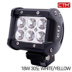 CTM 서치라이트 차량용 LED 써치 선박 화물 지게차 바형 CREE 18W 30도, 1개