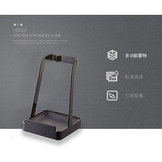 HIGOLD 多功能鍋鏟湯勺置物架，廚房檯面收納瀝水架，簡約設計方便清潔, S352斜式-黑, 1個