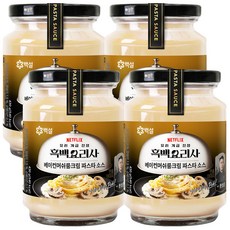 백설 나폴리맛피아 권성준셰프 베이컨 머쉬룸 크림 파스타소스, 430g, 4개