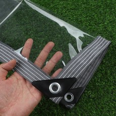 투명 PVC 방수포 발코니 방수 울타리 스크린 천 타프 커버 99.9%, [00] Grey Side