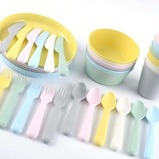 이케아 칼라스 식기 그릇 접시 컵 포크 숟가락 캠핑식기세트 식기세트, 컵6개, 1개, 파스텔톤