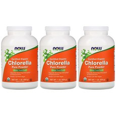 [2+1] NOW Foods 나우푸드 클로렐라 454g 파우더 분말 가루 Chlorella Pure Powder 단백질 비트 철 비건 채식주의자 3개