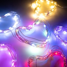 와이어 LED 전구 10구 무드등 소품 스트링 조명 재료 공예 미니 장식등 크리스마스 트리, LED와이어(무지개)
