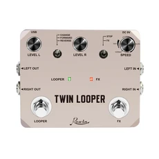 Rowin LTL-02 트윈 루퍼 페달 일렉트릭 기타용 업그레이드 10 분 루핑 무제한 실행 취소 및 다시 기능 가지, 01 빠른  Mainland, 01 TWIN LOOPER
