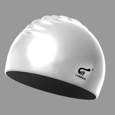 硅膠泳帽長髮游泳帽加大款防水女士兒童不勒頭舒適男女成人專用, 浪花標大號灰色, 1個