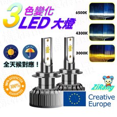日樣 第三代 三色LED大燈 遠近光 19年款 可隨意切換 全天候, 1個, H7 單顆, H7