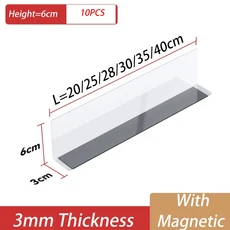 선반 분배기 플라스틱 투명한 L 모양 구획 슈퍼마켓 소매 상품 디스플레이 기호 Pvc, 02 M 3mm 10pcs A, 03 L35CM, 01 빠른  Mainland