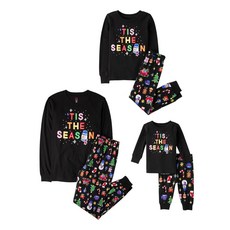 The Children's Place 유니 베이비 크리스마스 파자마 면 블랙 글로우 3세 443979