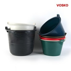 보스코 타이어 고무바켓스 대야 손잡이 고무통 물양동이 다라이 물통 바케스, 1개, 회색