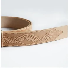 쿠쿠스토어 천연 엠보싱 DIY 반가공 가죽 벨트 스트립 버클 없는 순수 식물성 무두질 신제품, 01 A